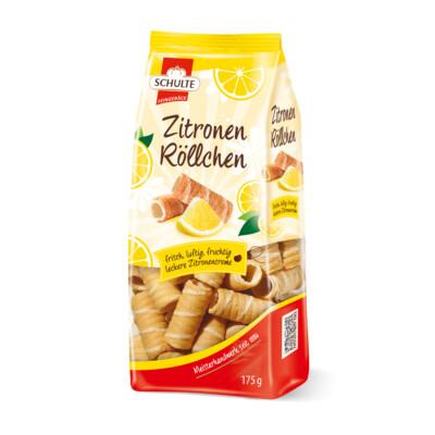 Schulte Zitronen Röllchen Waffelröllchen mit Zitronencreme 175g