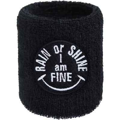 Motivations Schweissband: Rain or Shine, I'am fine Sport Fans Pulswärmer Fitness