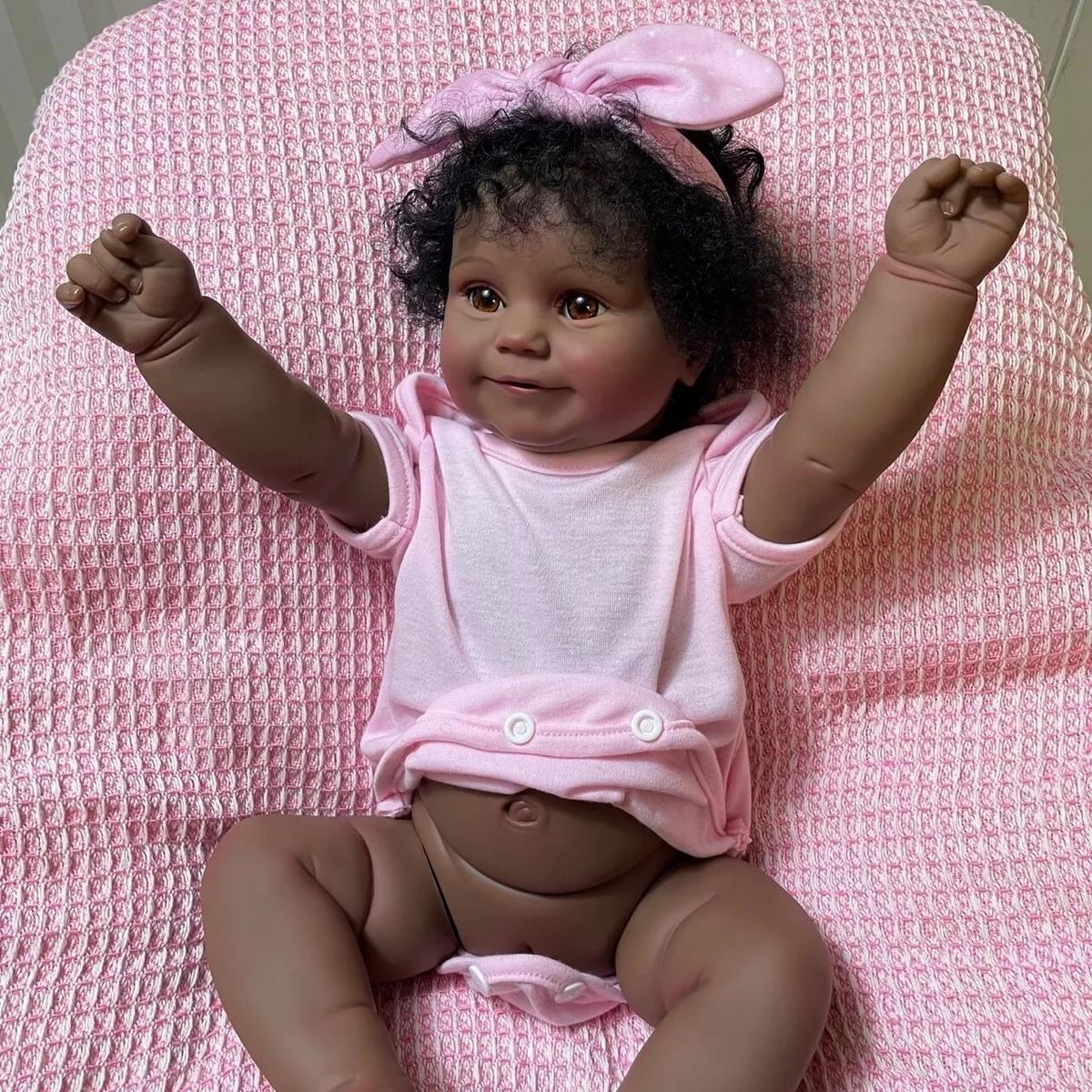 Weighted Cloth Body Reborn Toddler Doll Black Biracial African America –  Pinky Reborn