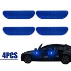 4 x Blue Reflective Strip Car Door Safety Warning Tape Decal Sticker Accessories
