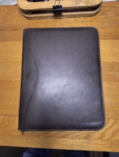 Portfolio Organizer Padfolio Business Folder With Zipper Brown 13 5/8 X 10 1/2