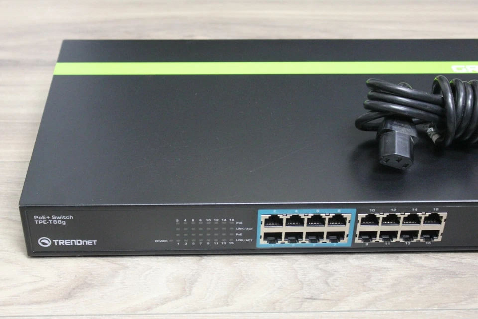 Greennet Trendnet (TPE-T88g) 16-Port POE+Switch - Image 2 of 4