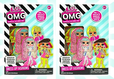 2 L.O.L. Surprise OMG Dress Up Fashions Paper Dolls 5 Runway Dolls | eBay
