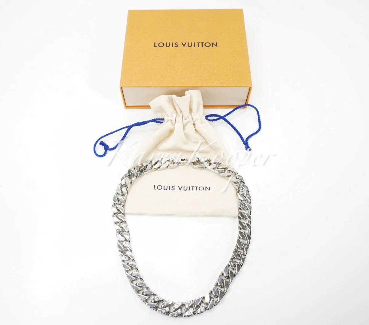 AUTHENTIC LOUIS VUITTON LV CHAIN LINK CUBAN NECKLACE VIRGIL ABLOH MEN M69987