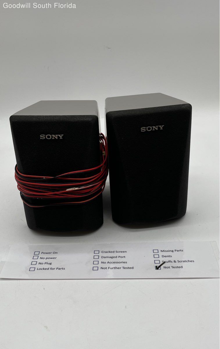 Lot Of 2 Vintage Sony SS-SRF1 Silver Wired Surround Speaker