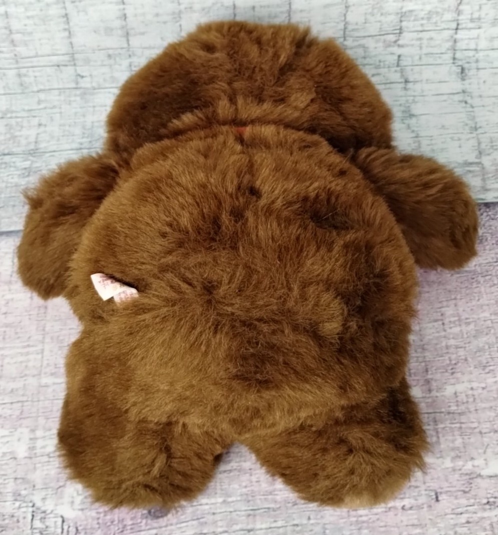 Kamar Sitting Brown Teddy Bear 11" Plush Stuffed Animal W/Ribbon Vintage Toy