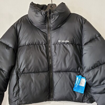 Columbia Cropped Puffect Puffer Jacket Women's XL Black Full Zip Columbia Cropped Puffect Puffer Jacket Women's XL Black Full Zip