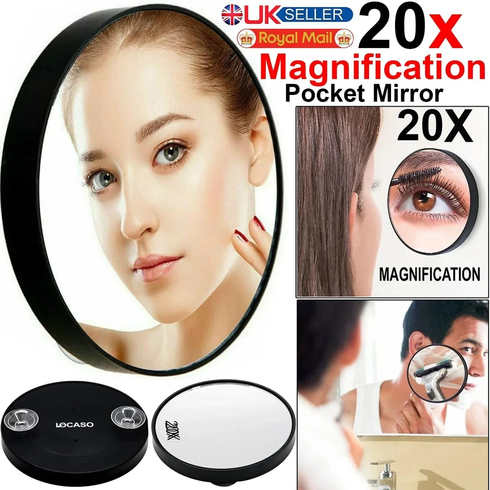 20 x Magnifying Mirror Eye Makeup Professional Pocket Vanity Eyebrow mirror - Image 3 of 4