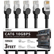 Cat6 3ft 10 Pack Patch Cable 10gbps Highspeed Ethernet Patch Cables Support Cat8