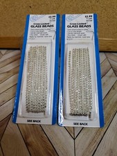 NOS 2 Pack EZ International Cross-Locked Glass Beads Silver 3 Yards Made in USA