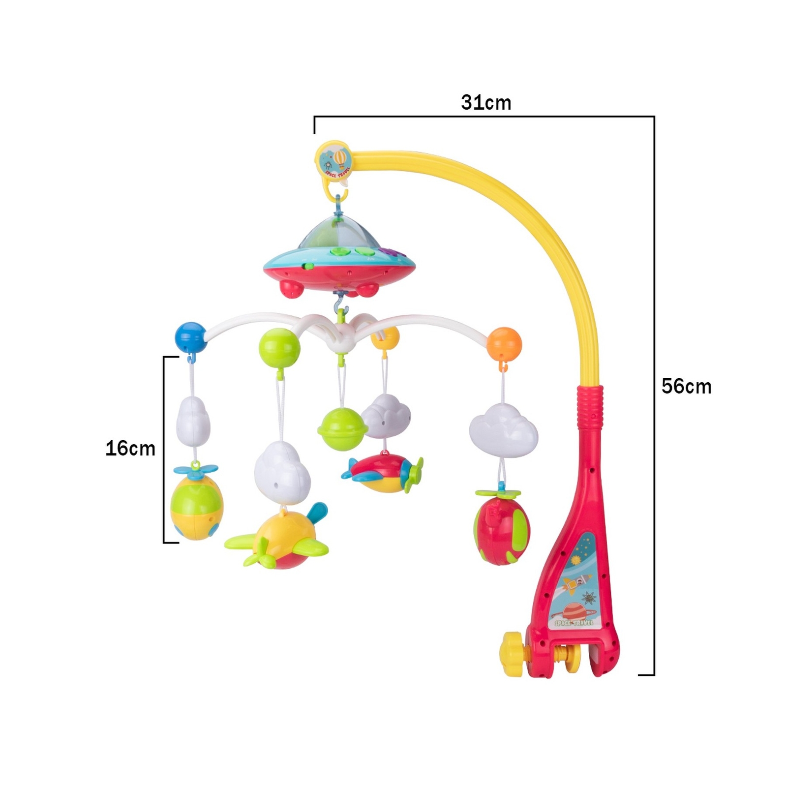 UNIH Baby Crib Mobile with Lights and Music Box for Toddlers, Musical