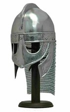 Wikinger Helm mit Kettenhemd Mittelalter Normannen Ritter Kampf Kostüm Helm