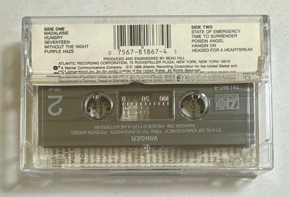 Winger - Winger ~ Cassette Tape Rock EX / VG+ Condition — 第 3/4 张图片