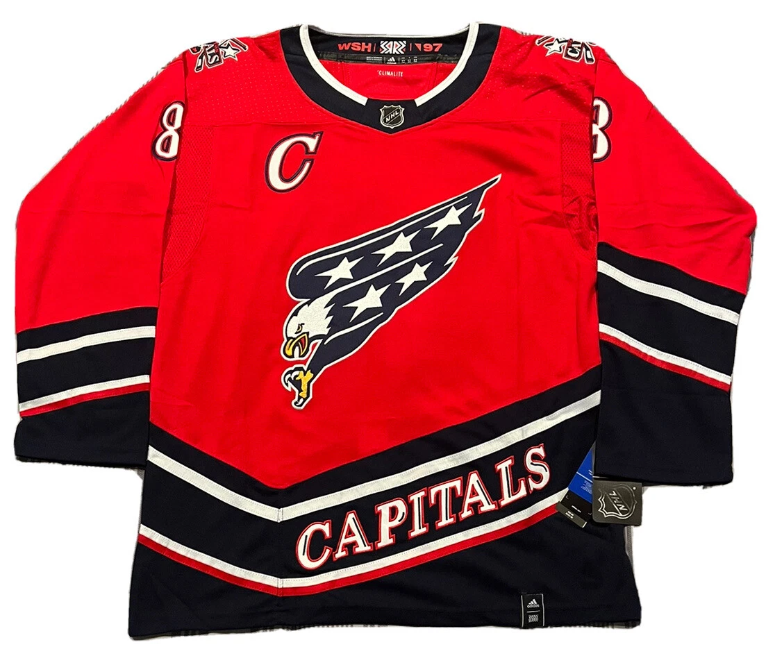 WASHINGTON CAPITALS HOCKEY TEAM RETRO SHIRT, NHL, RED, ADULT SIZE MEDIUM