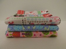 Baby Girl Set of 3 Cotton Flannel Receiving Turtles Kitty Cats Trees