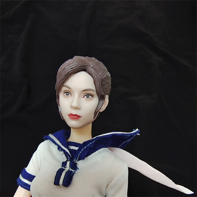 1/6 Female Claire Redfield Girl Head Carved PVC Model DIY 12'' Action Figures