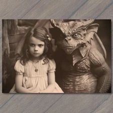 Art Print Girl Monster Weird Creepy Imaginary Friend Nightmare Scary Unusual Pet