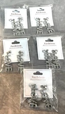 Fashion Jewerly Women Earrings for Pierced Ears Letter Love 5 pcs Silver Tone