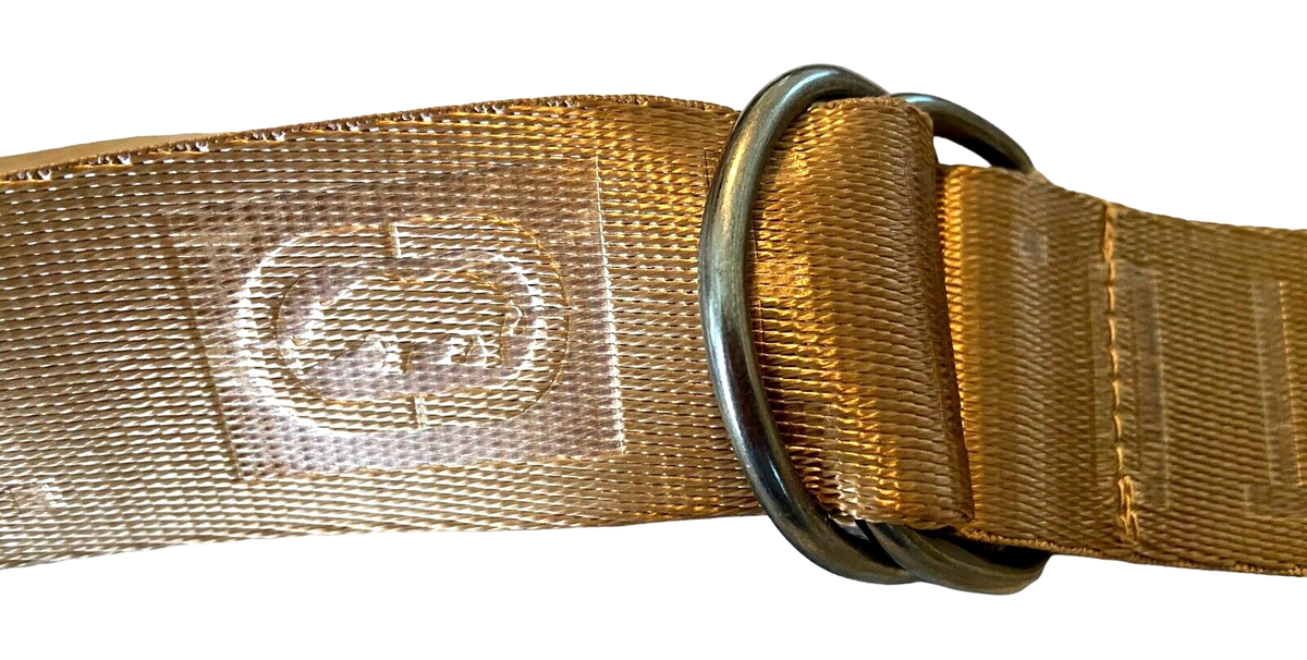 ECKO UNLTD BROWN TWILL FABRIC BELT, MONOGRAM & RHINO LOGO 