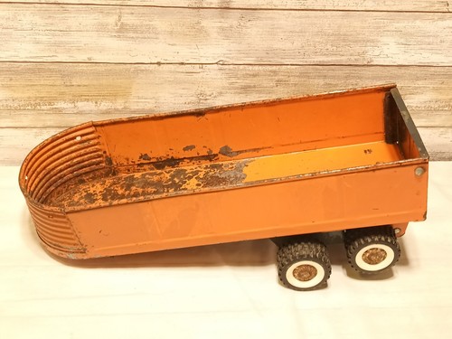 1960s Structo Hydraulic Long 14" Dump Truck Trailer Orange Works! OEM - Picture 10 of 21