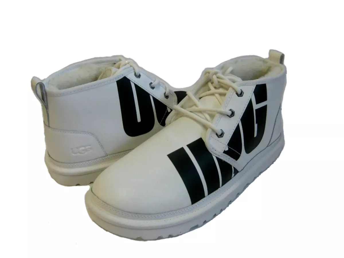 UGG NEUMEL CHOPD MEN BOOTS PEBBLED WHITE LEATHER US 11 UK 10 EU