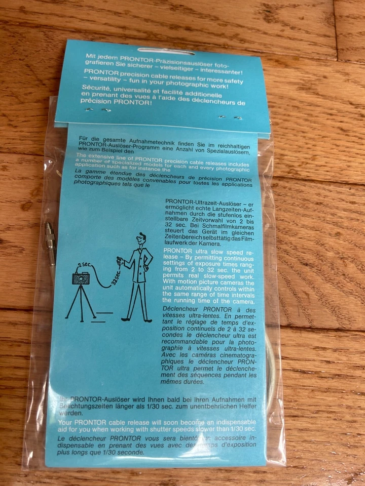 NEW! Prontor precision camera shutter release cable. 30cm(12") Made in Germany - Image 3 of 4