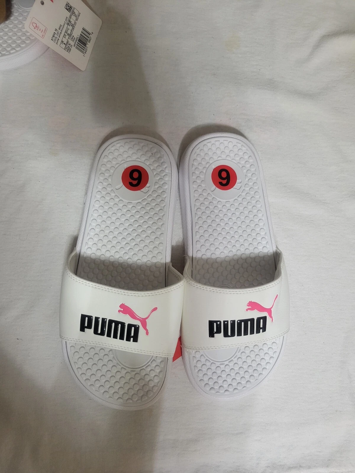 Puma donna U.S. Sandali antiscivolo rosa bianchi taglia 6! Sku#6