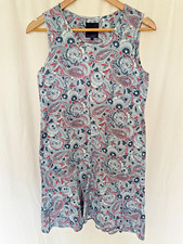 NEXT Sleeveless Dress Size UK 8 Linen /Cotton Paisley Pattern