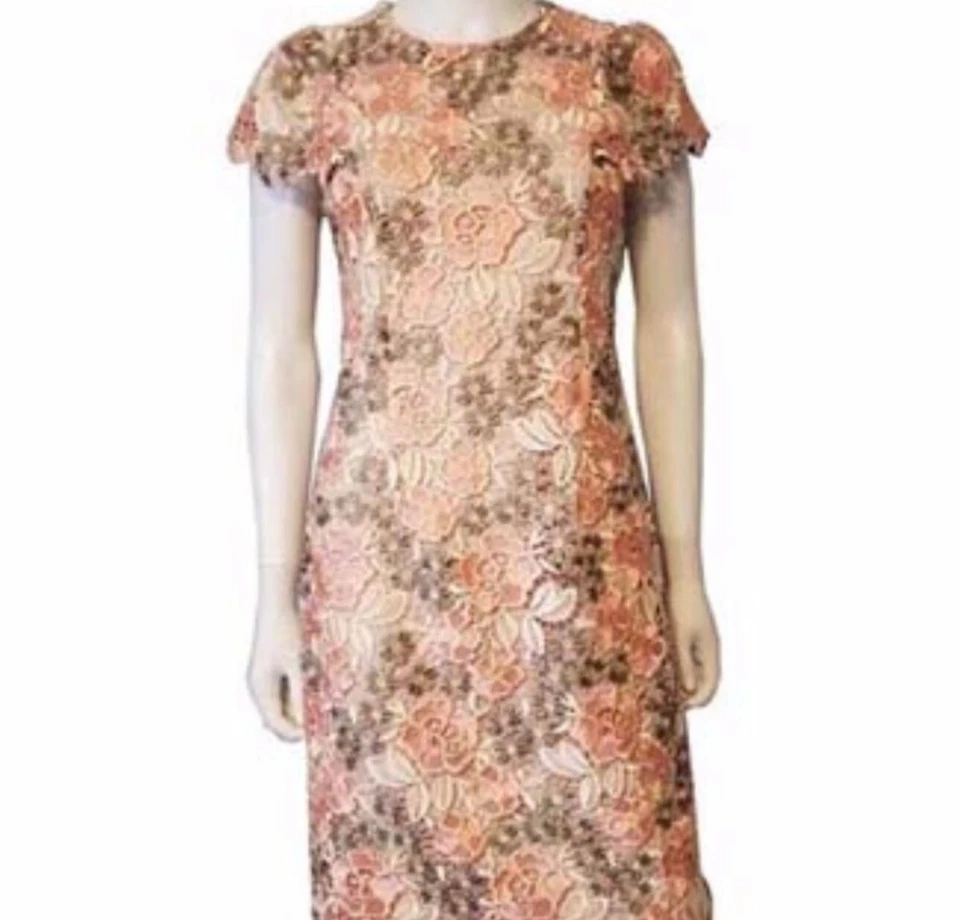 Calvin Klein Floral Lace Embroidered Sheath Dress - Image 4 of 4