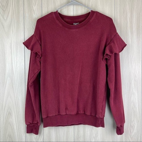 Aerie Burgundy Ruffled Cap Sleeve 
