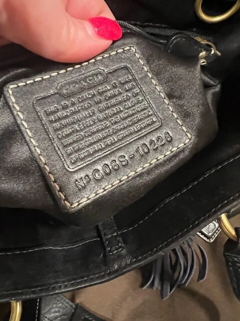 Borsa a tracolla Coach Hampton in pelle nera modello C nappa