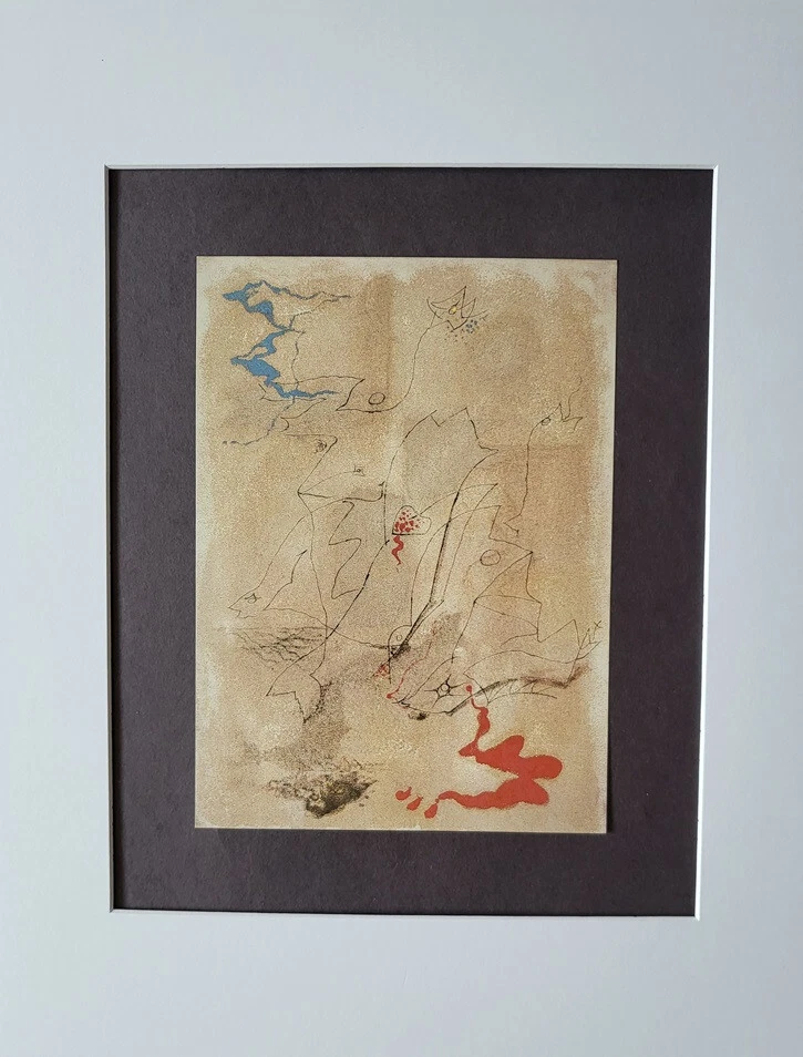 Andre Masson "Pez dibujado en la arena" Litografía enmarañada Offset 1991 Foto 2 de 2