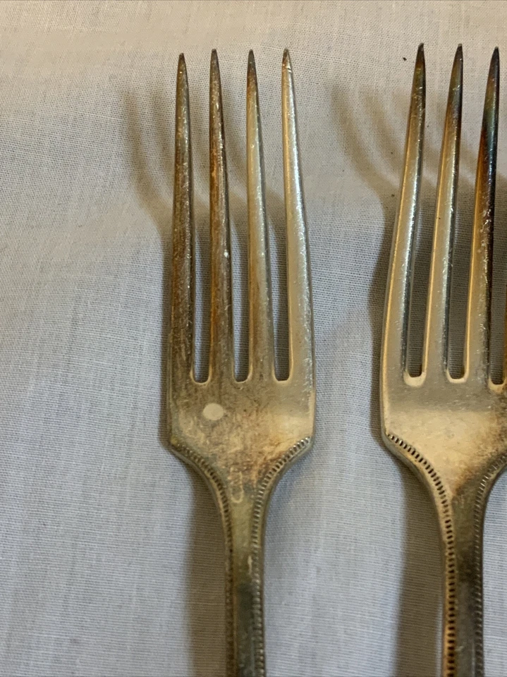 "5 tenedores de cena Oneida Community Grosvenor 7 5/8"" mango adornado plato plateado" Foto 3 de 4