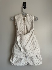 Halo Sleep Sack Wearable Blanket Soft Minky Gray Beige Newborn 0-3 Months 6-12lb