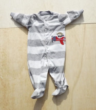 Size 3 Months Baby Boys One Piece Grey White Stripe Monkey Carter's
