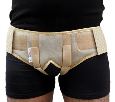 Ceinture de soutien pour hernie à l'aine inguinale double botte coussinets él... - Photo 1/4
