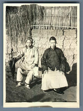 China, Vintage Chinese Bridal Couple Silver Print. Vintage China.Car