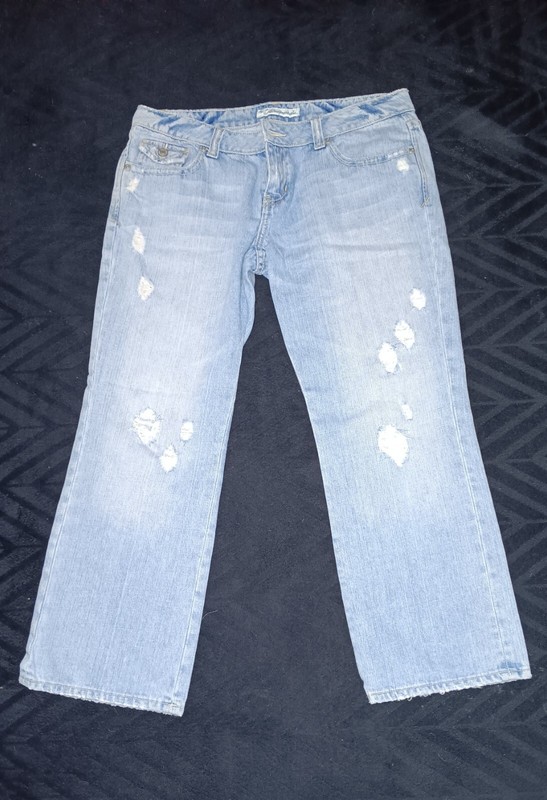 Y2K AEROPOSTLE JEANS SIZE 7/8 CROPPED DISTRESSED