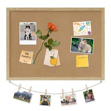 DAHAPYBOO Cork Board Bulletin Board,23x17 Cork Board for Office with Pin Oak Woo
