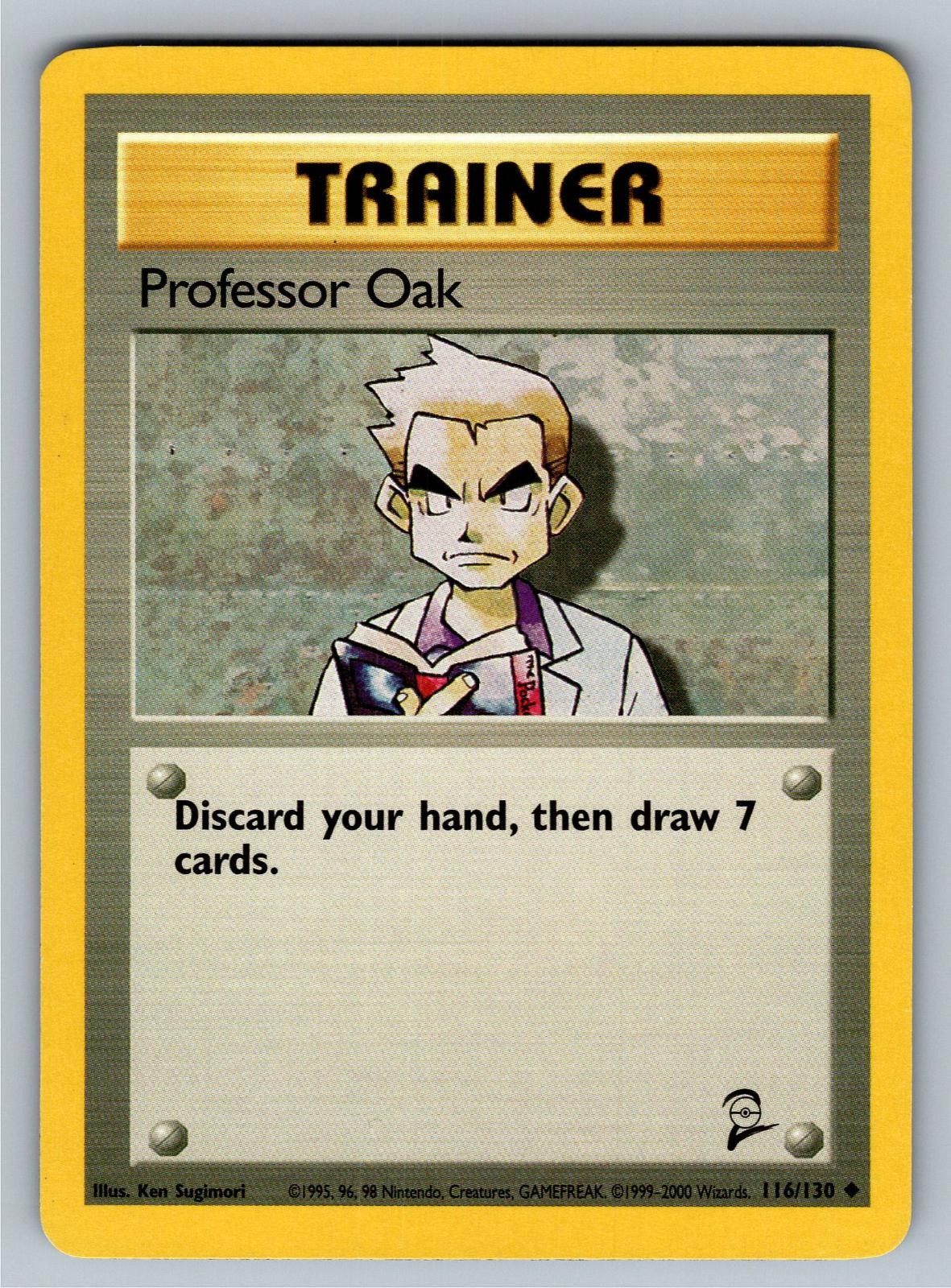 Professor Oak 116/130 Uncommon Base Set 2 Pokemon Lightly Played