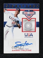 2017 USA Baseball Stars & Stripes Buttons 6/8 Trey Faltine Sammy #53 Auto 0i76