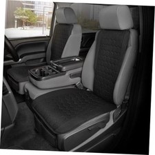 LuxeFit Black Seat Covers for Cars Trucks Van SUV 2 Pack , Solid Black