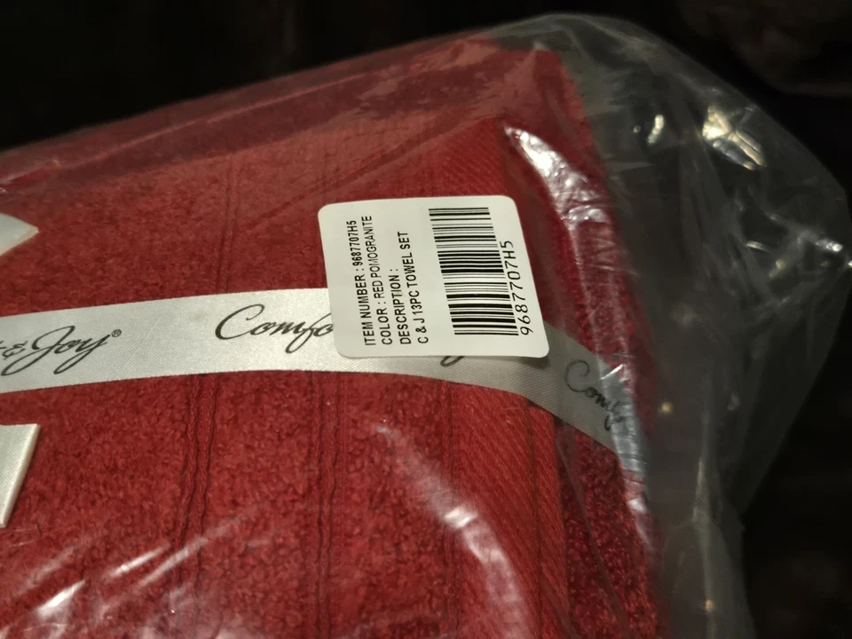 Joy Mangano 13 件套 True Perfection 豪华毛巾套装 - 红色 — 第 3/4 张图片