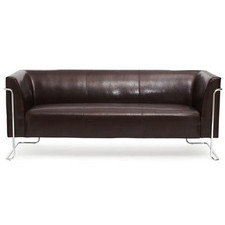 hjh OFFICE Loungesofa Sofa CURACAO Kunstleder 3-Sitzer braun SIEHE TEXT/FOTO
