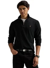 Man's Clothing Polo Ralph Lauren Estate- Rib Quarter Zip Pullover Black