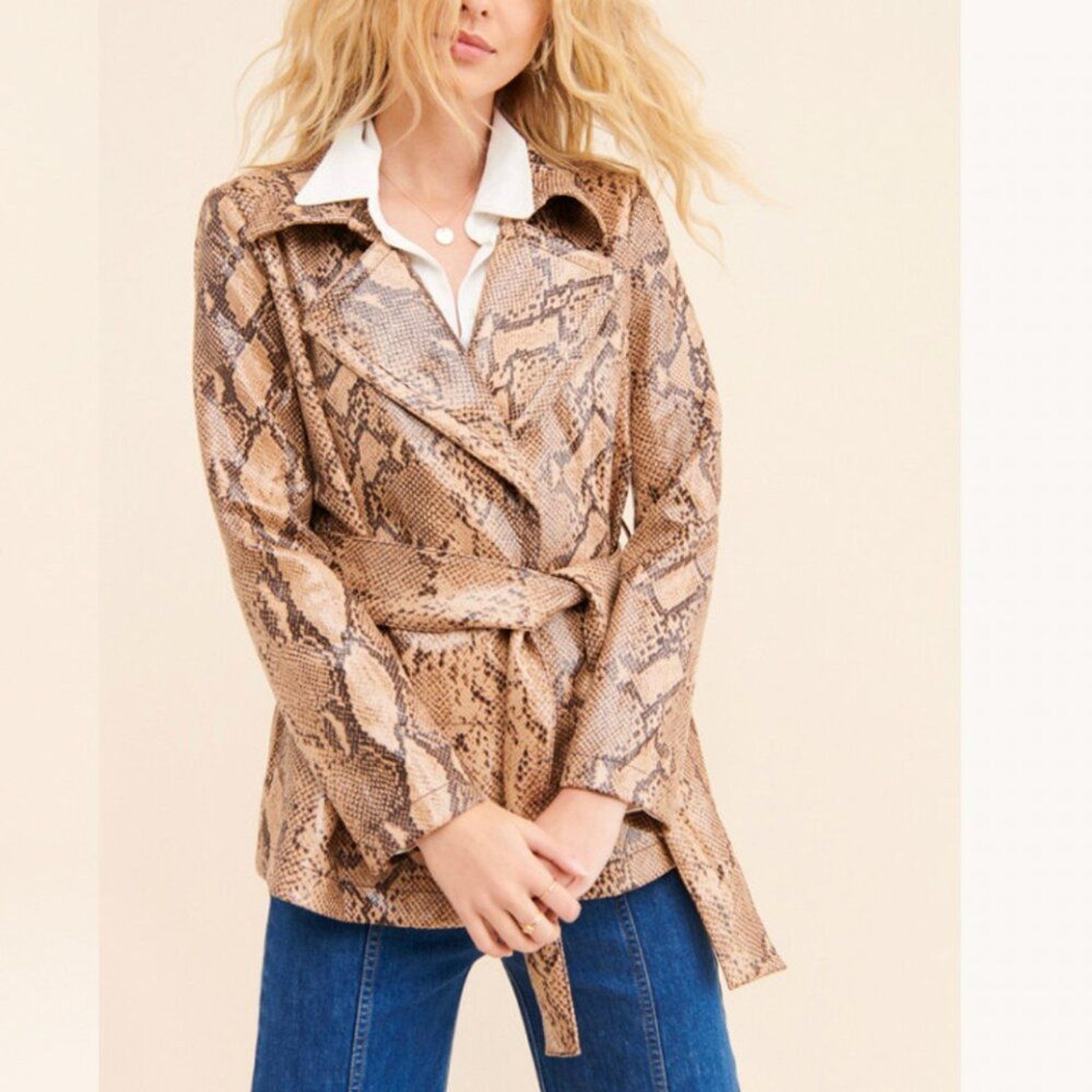 Current Air Snakeskin Belted Jacket - image 1