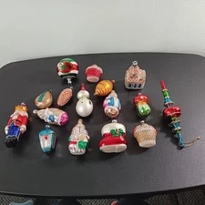 Lot Of 16 Assorted Mercury Glass Christmas Ornaments