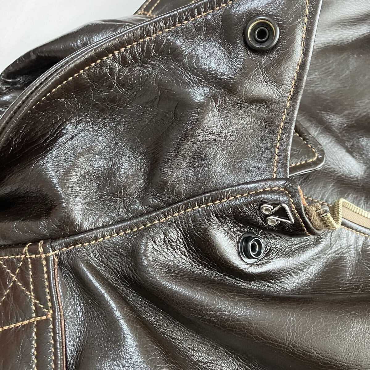 Buzz Ricksons A-2 Leather Jacket Size 40 Brown/Re… - image 6