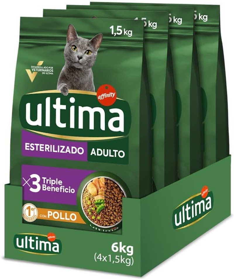 Cibo per Gatti Sterilizzati Adulti Con Pollo - Confezione Da 4 X 1,5 Kg - Totale