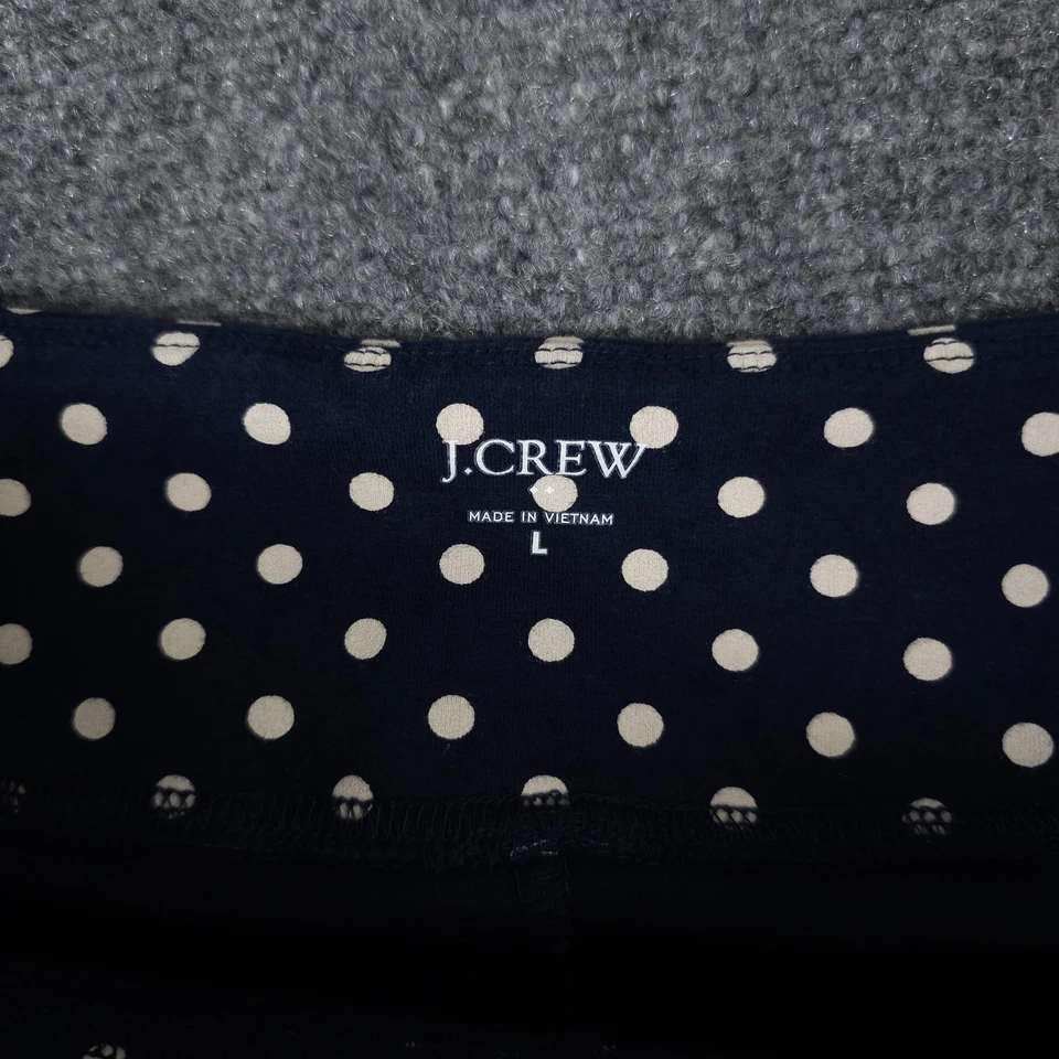 J Crew Leggings Mujer Grandes Azul Blanco Lunares Recortados Todos los Días Pull On Informal Foto 3 de 4